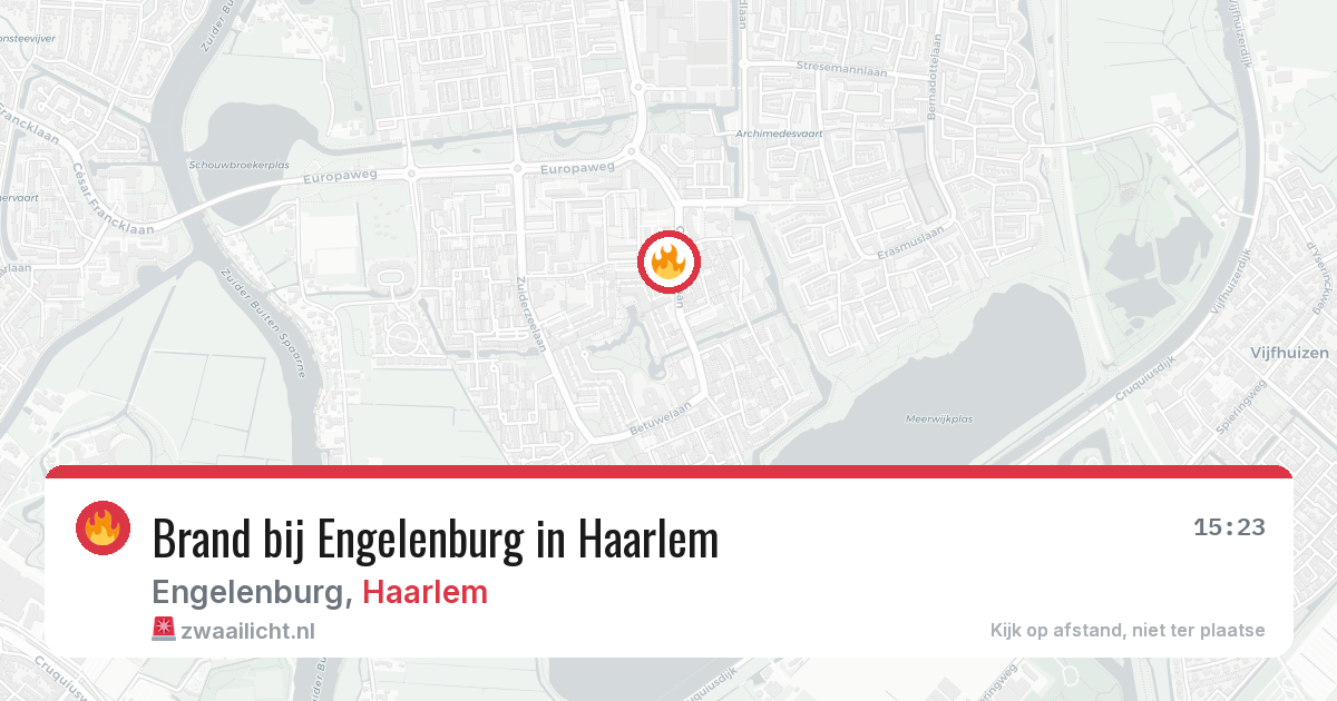 Brand bij Engelenburg in Haarlem — 31 jul 2026