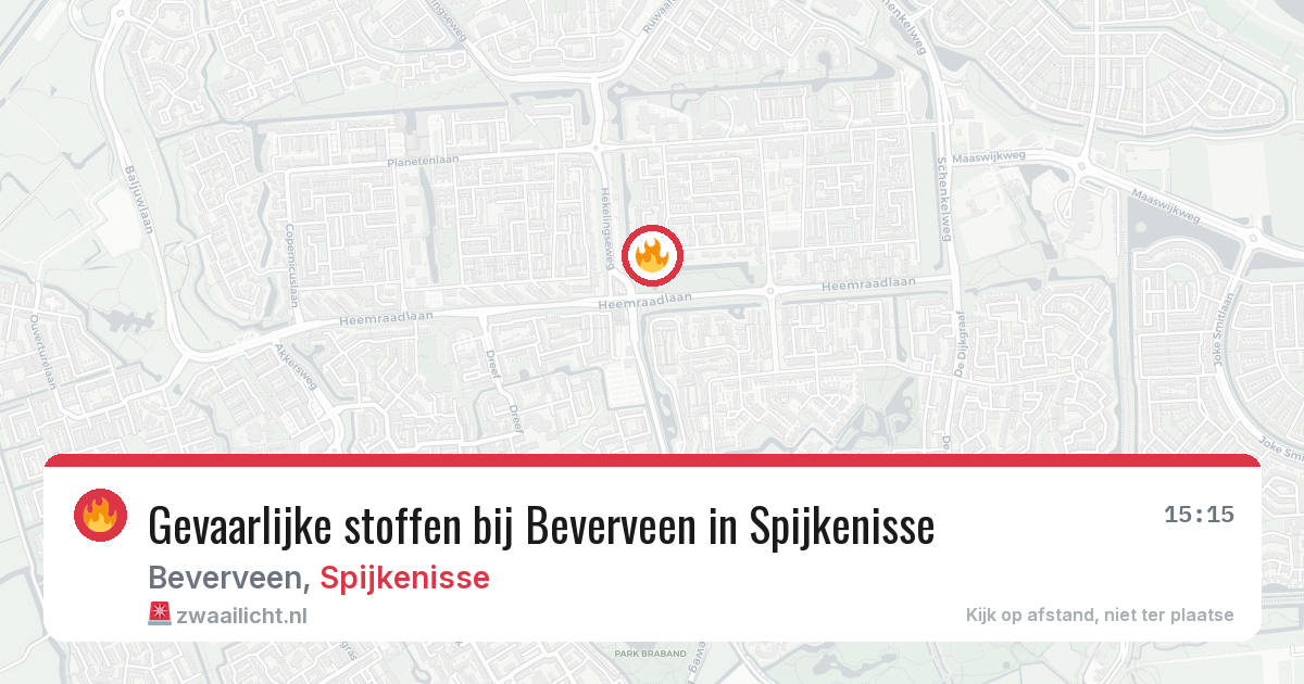 Gevaarlijke stoffen bij Beverveen in Spijkenisse — 1 jul 2026