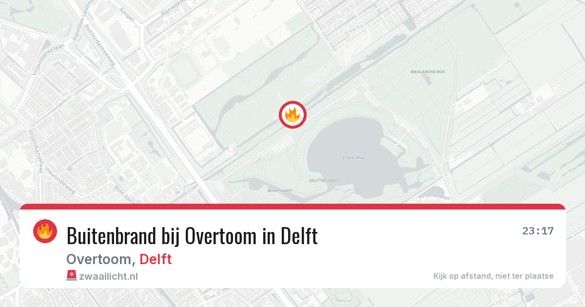 Buitenbrand bij Overtoom in Delft — 11 jul 2026