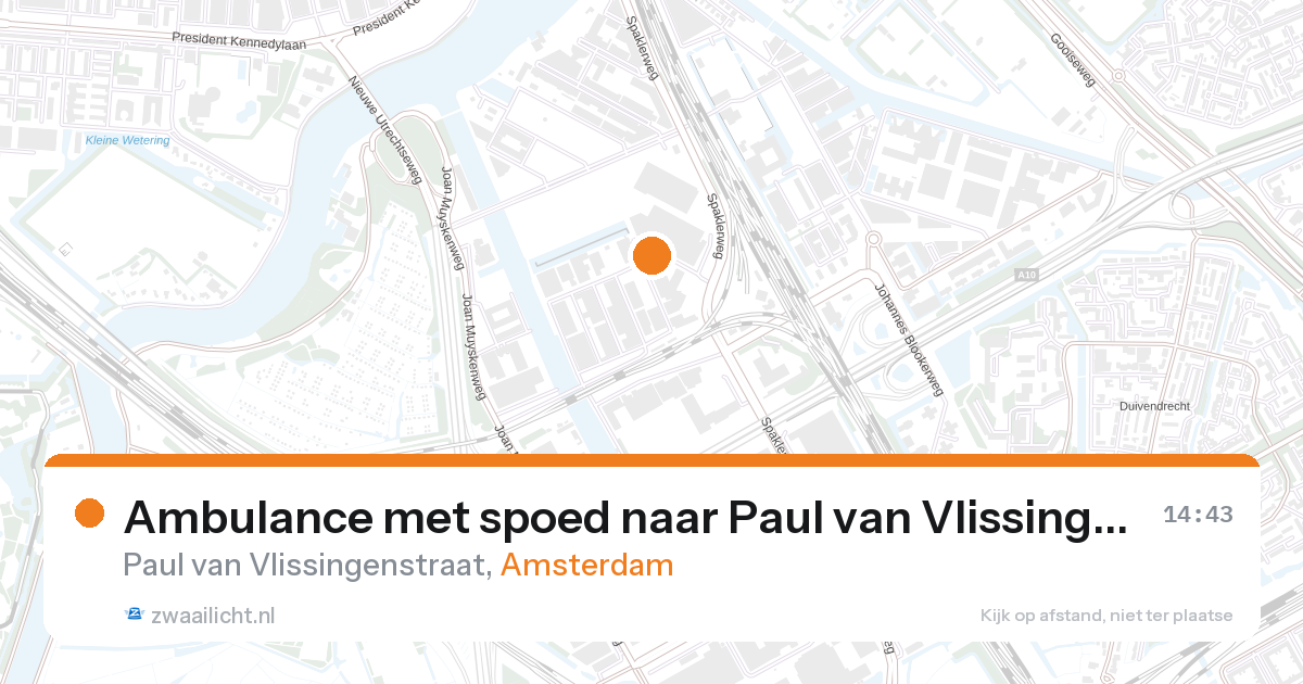 Ambulance met spoed naar Paul van Vlissingenstraat in Amsterdam — 28 aug 2026
