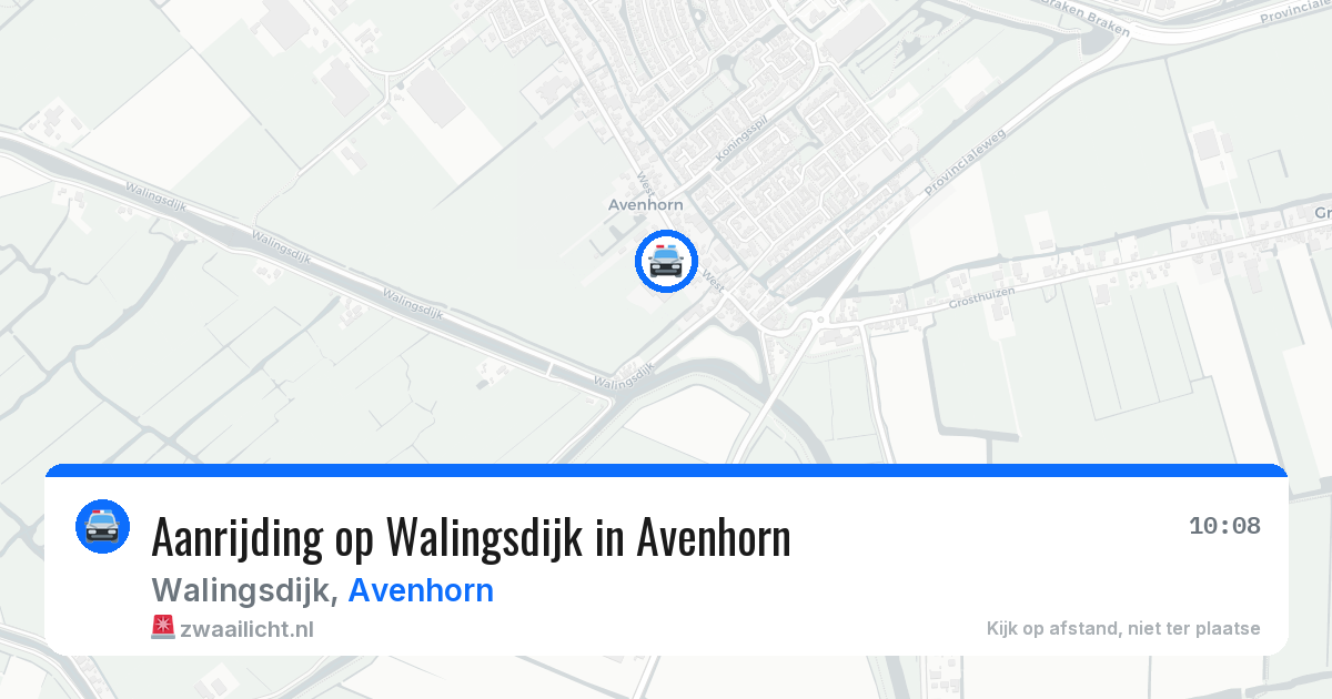 Aanrijding op Walingsdijk in Avenhorn — 29 mei 2026