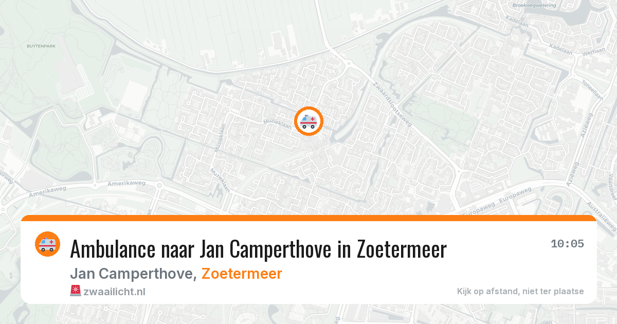 Ambulance naar Jan Camperthove in Zoetermeer — 8 mei 2026