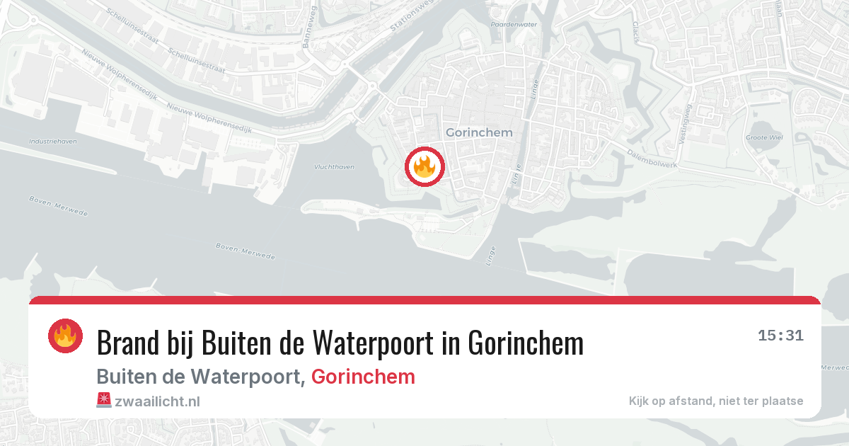 Brand bij Buiten de Waterpoort in Gorinchem — 11 aug 2026