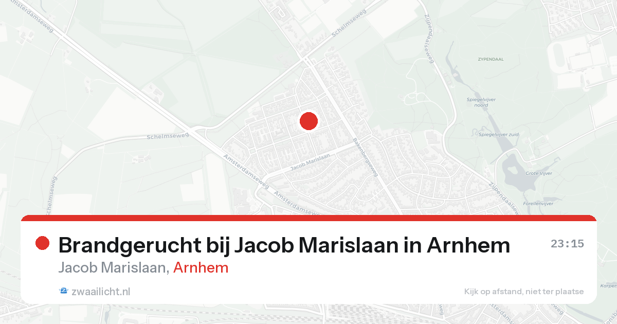 Brandgerucht bij Jacob Marislaan in Arnhem — 16 aug 2026