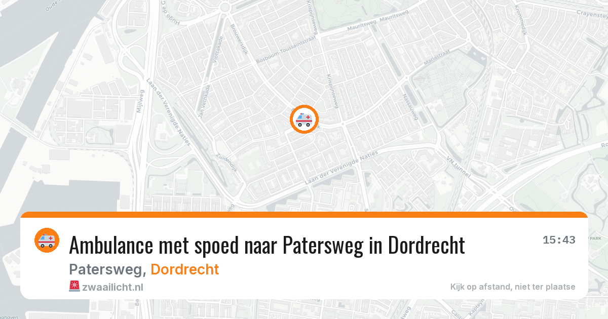 Ambulance met spoed naar Patersweg in Dordrecht — 20 mei 2026