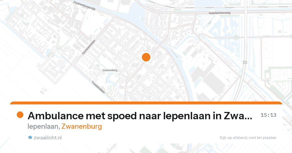 Ambulance met spoed naar Iepenlaan in Zwanenburg — 26 aug 2026