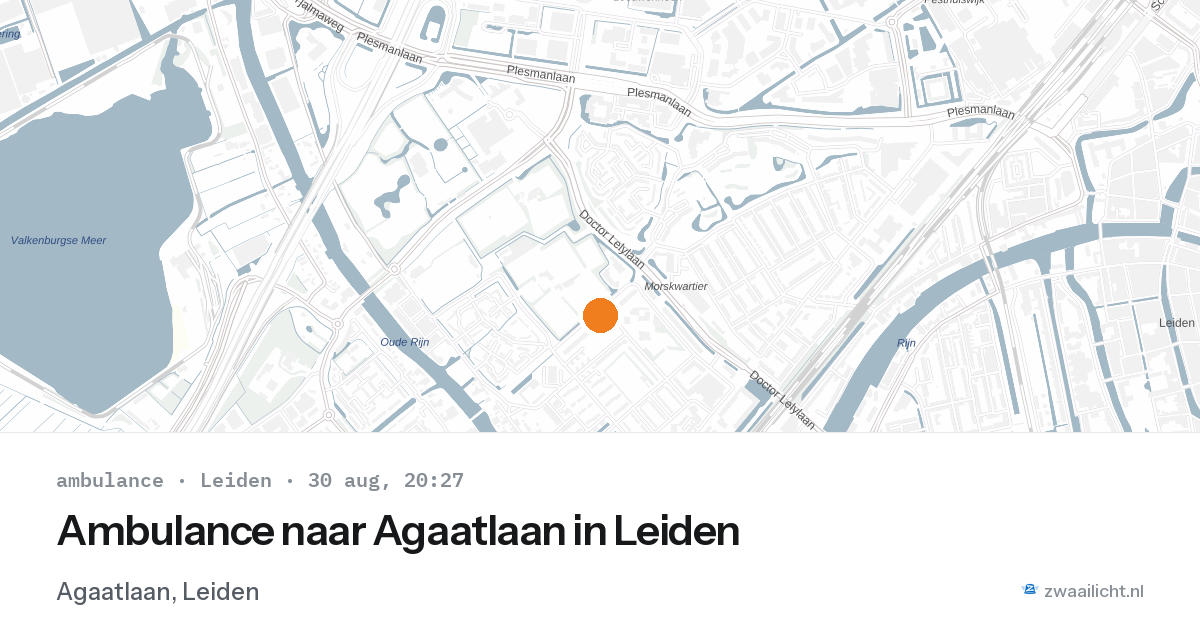 Ambulance naar Agaatlaan in Leiden — 30 aug 2026