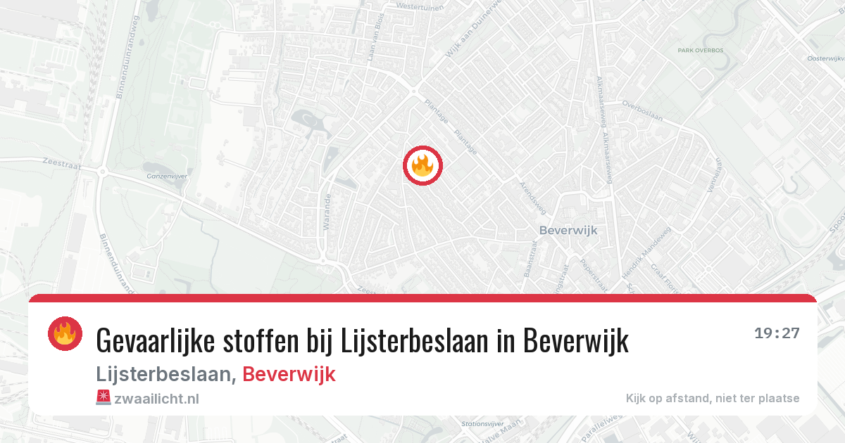 Gevaarlijke stoffen bij Lijsterbeslaan in Beverwijk — 8 jul 2026