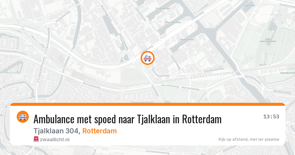 Ambulance met spoed naar Tjalklaan in Rotterdam — 22 jun 2026