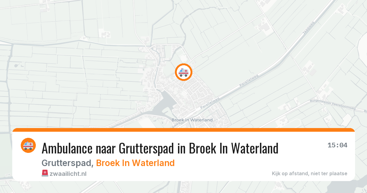 Ambulance naar Grutterspad in Broek In Waterland — 26 mrt 2026