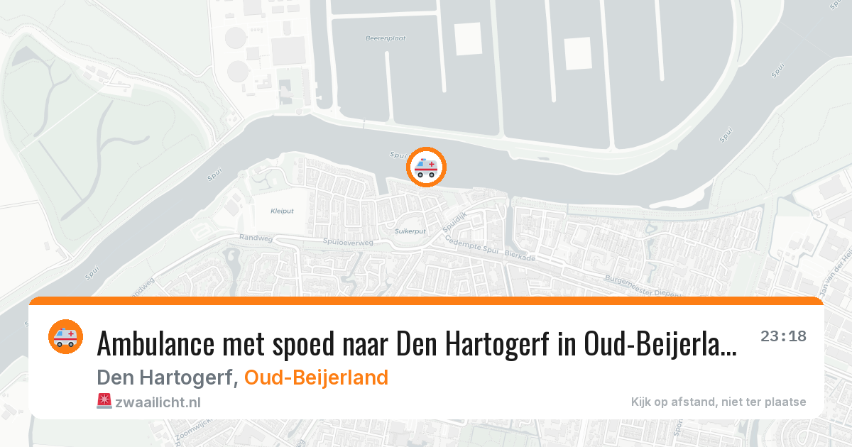 Ambulance met spoed naar Den Hartogerf in Oud-Beijerland — 17 jun 2026