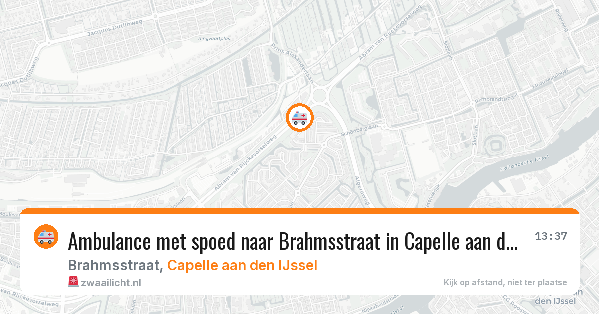 Ambulance met spoed naar Brahmsstraat in Capelle aan den IJssel — 17 mei 2026