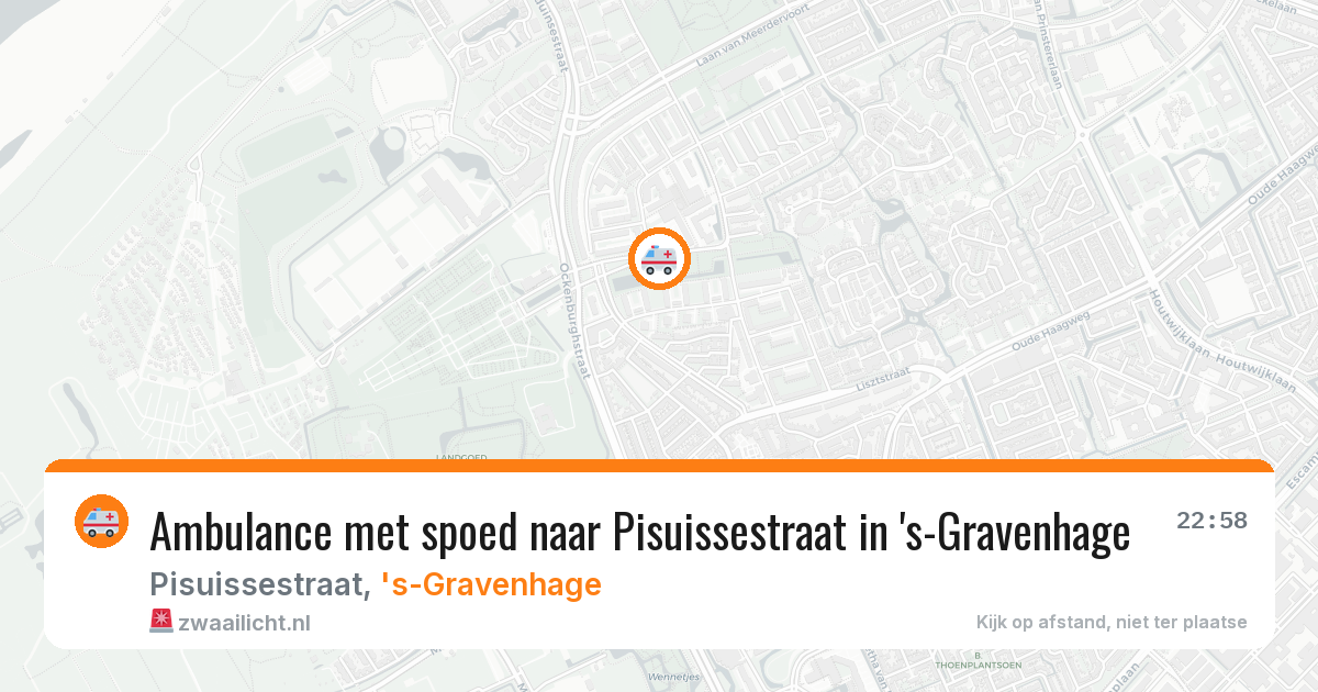 Ambulance met spoed naar Pisuissestraat in 's-Gravenhage — 11 aug 2026