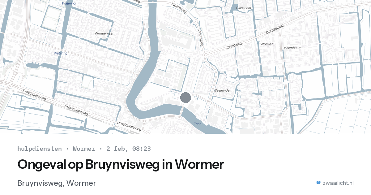 Ongeval op Bruynvisweg in Wormer — 2 feb 2026