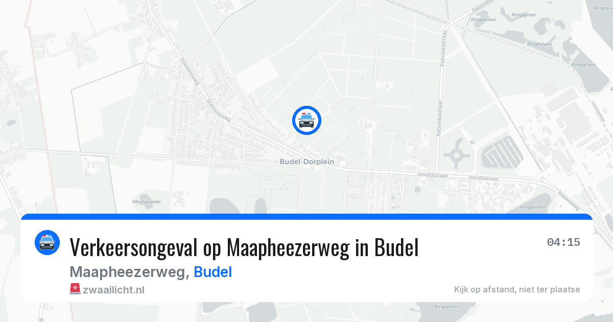 Verkeersongeval op Maapheezerweg in Budel — 28 jun 2026