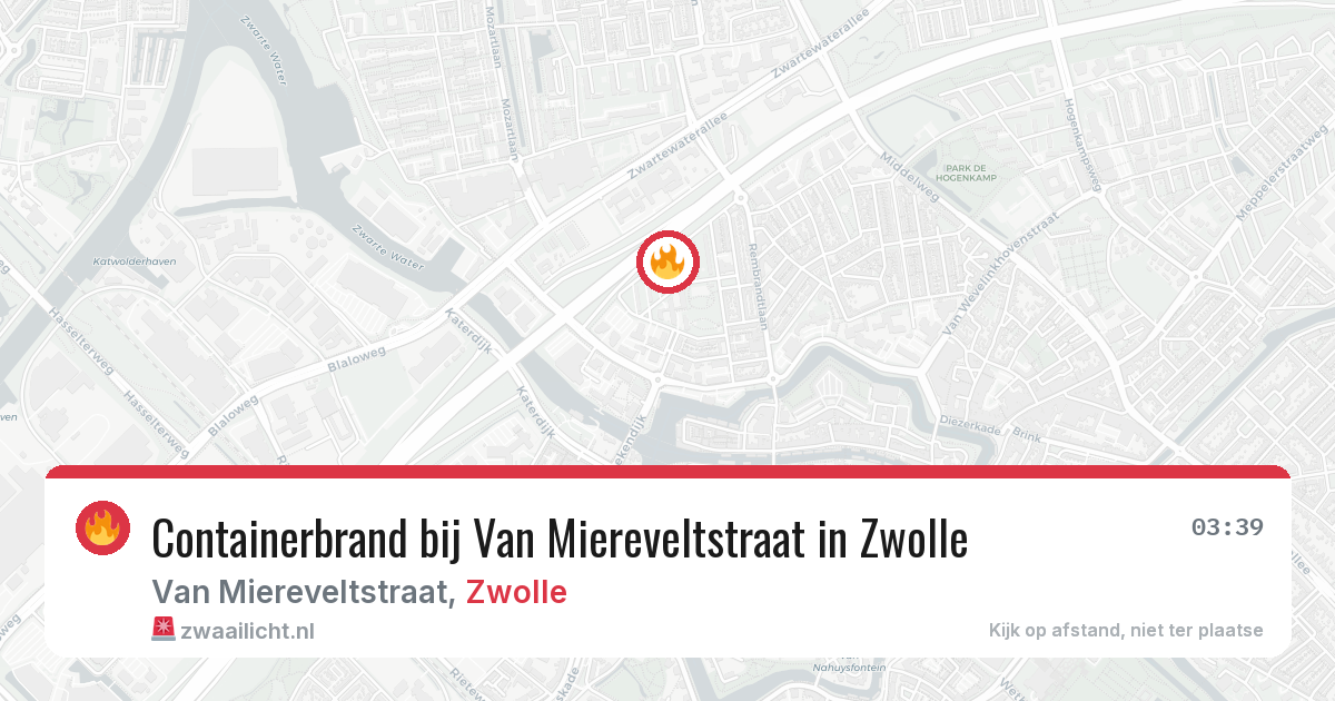 Containerbrand bij Van Miereveltstraat in Zwolle — 1 jul 2026