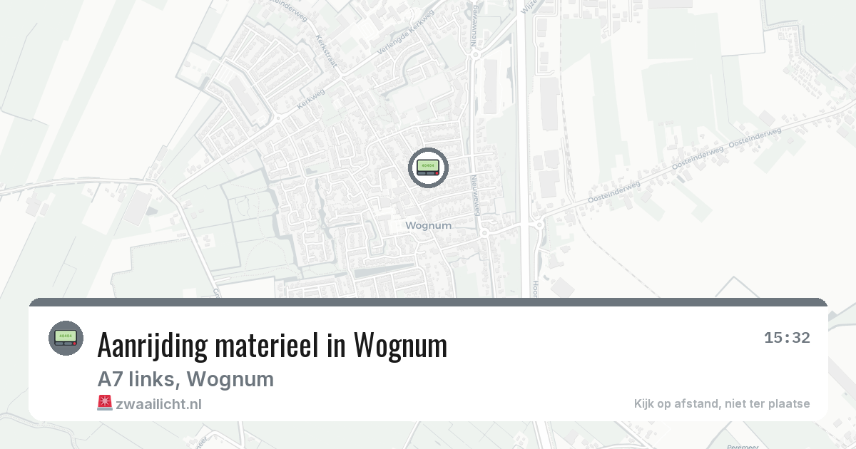 Aanrijding materieel in Wognum — 8 feb 2026