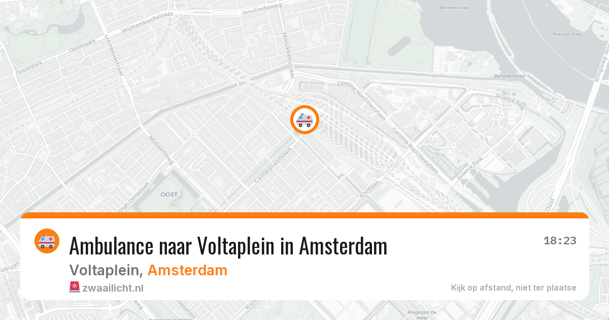 Ambulance naar Voltaplein in Amsterdam — 10 aug 2026