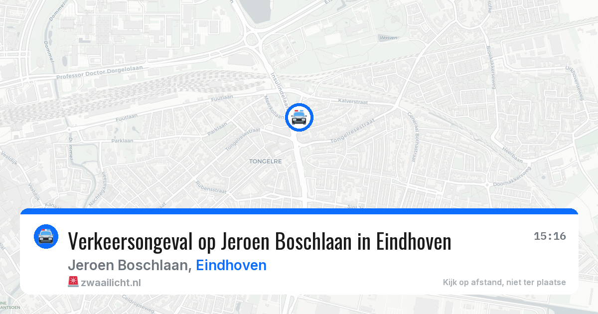 Verkeersongeval op Jeroen Boschlaan in Eindhoven — 7 aug 2026