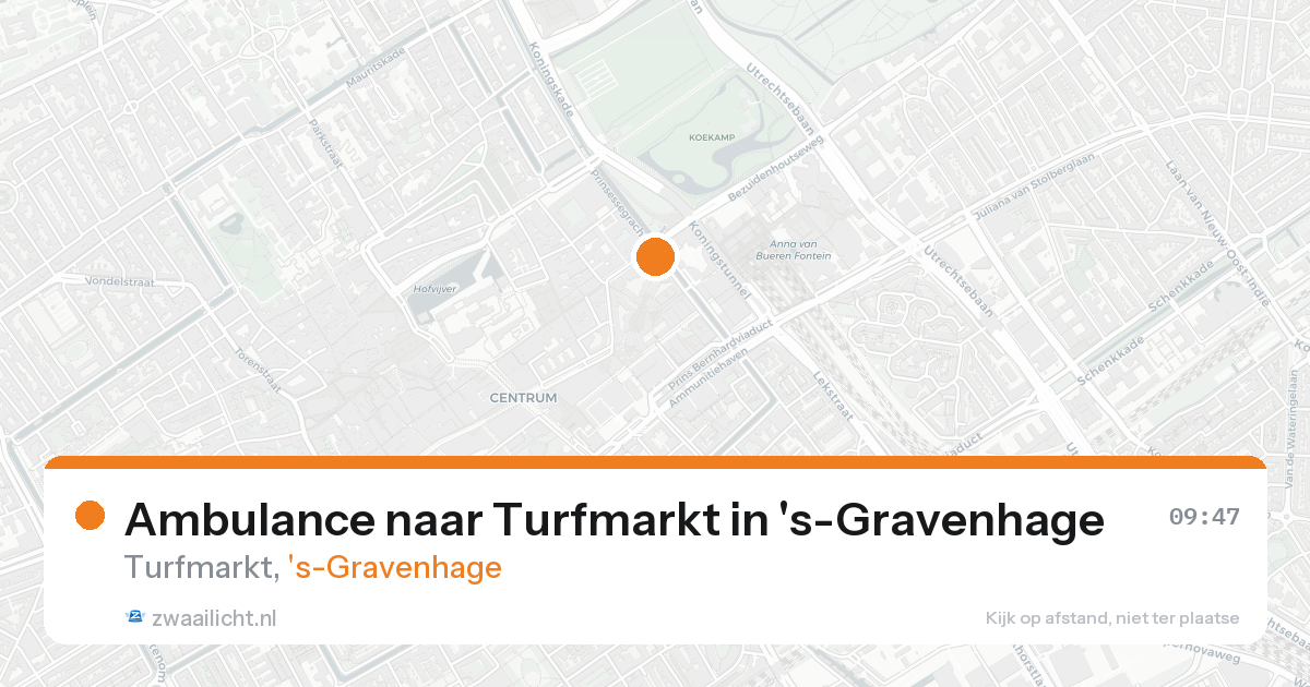 Ambulance naar Turfmarkt in 's-Gravenhage — 19 aug 2026