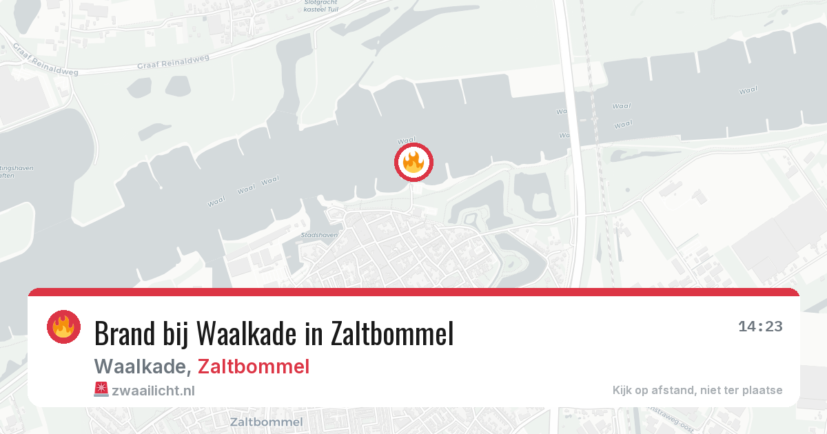 Brand bij Waalkade in Zaltbommel — 7 jul 2026