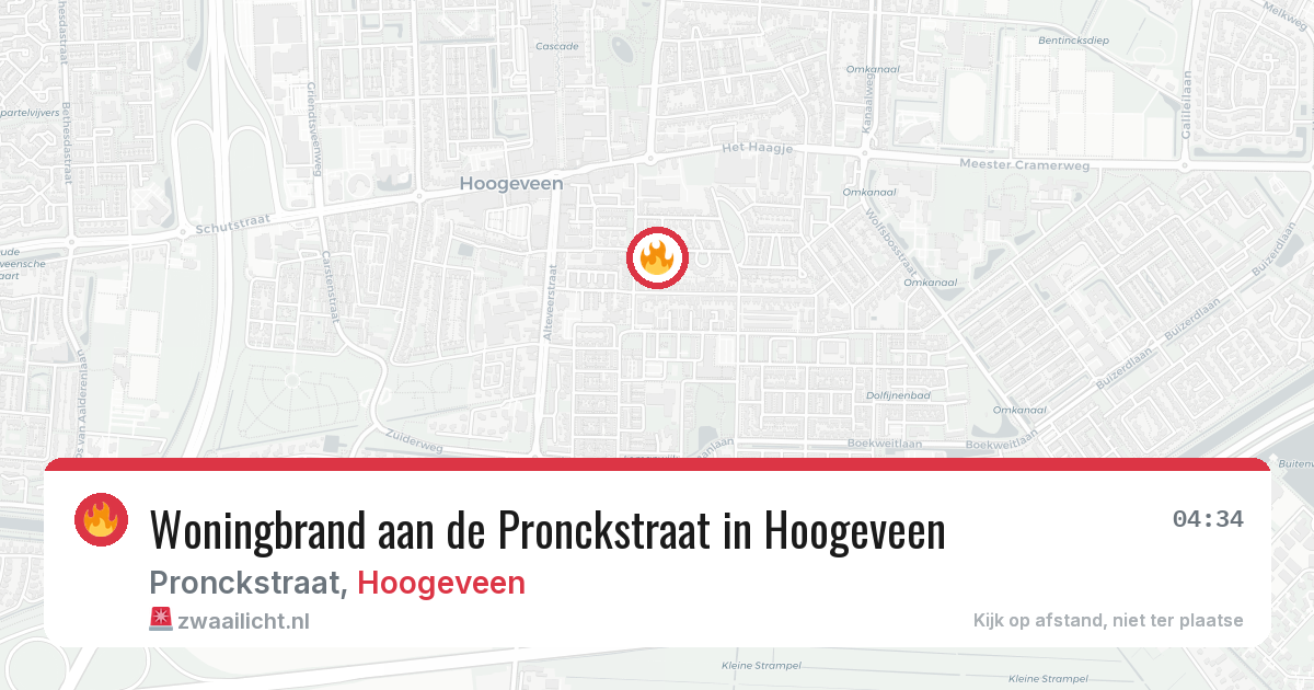 Woningbrand aan de Pronckstraat in Hoogeveen — 9 aug 2026