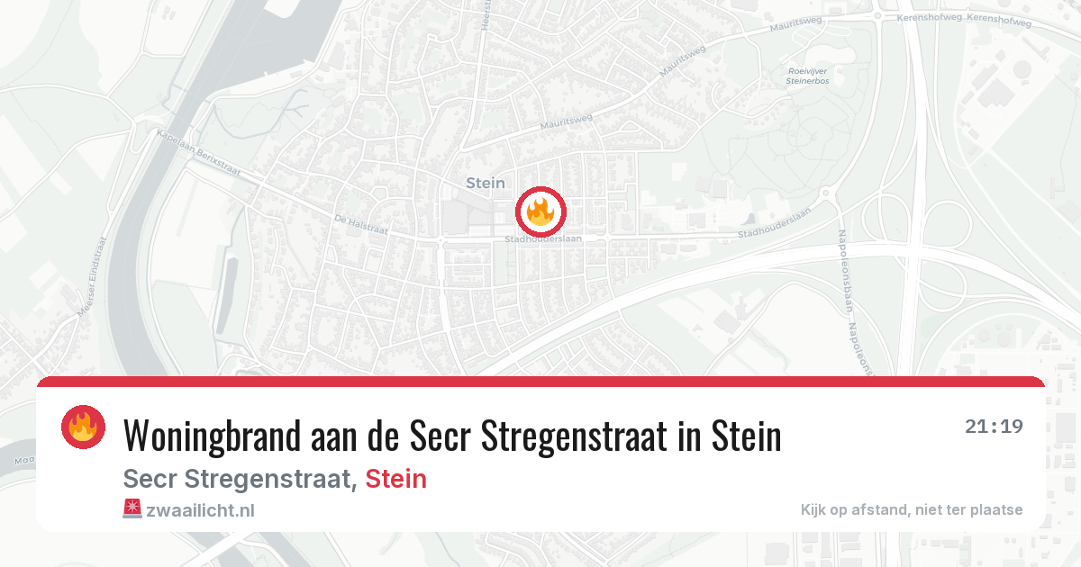 Woningbrand aan de Secr Stregenstraat in Stein — 18 mei 2026