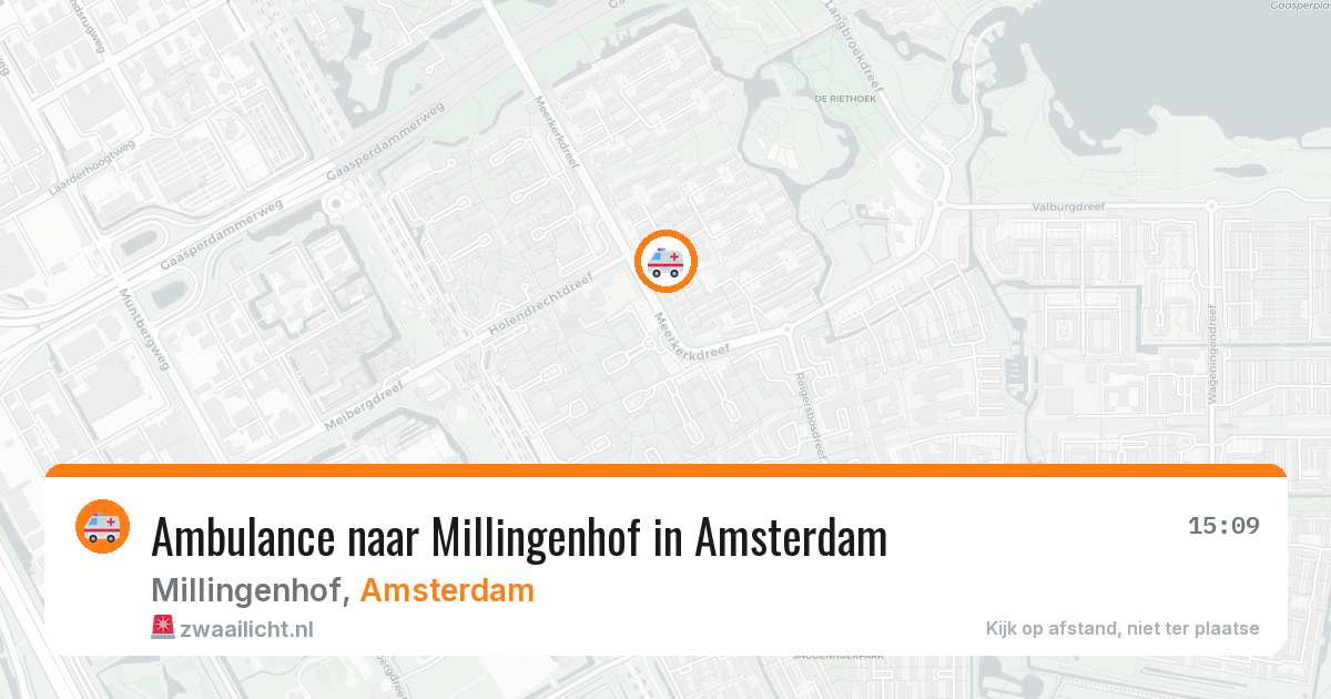 Ambulance naar Millingenhof in Amsterdam — 23 mrt 2026