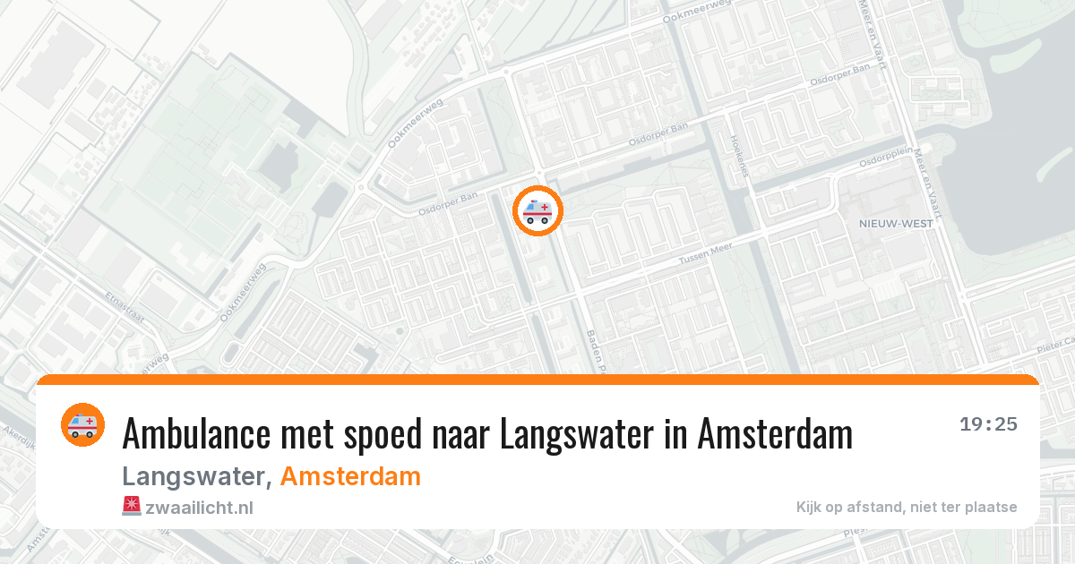 Ambulance met spoed naar Langswater in Amsterdam — 10 aug 2026