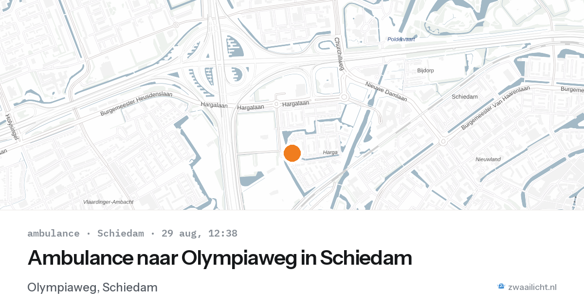 Ambulance naar Olympiaweg in Schiedam — 29 aug 2026
