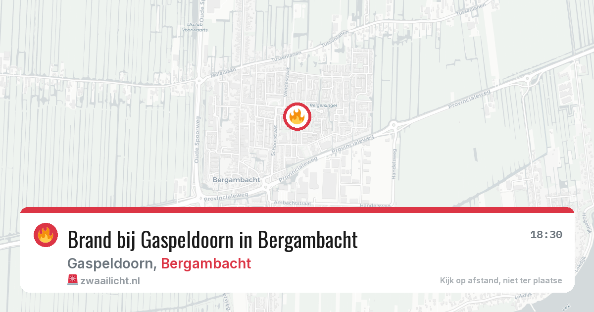 Brand bij Gaspeldoorn in Bergambacht — 5 jul 2026