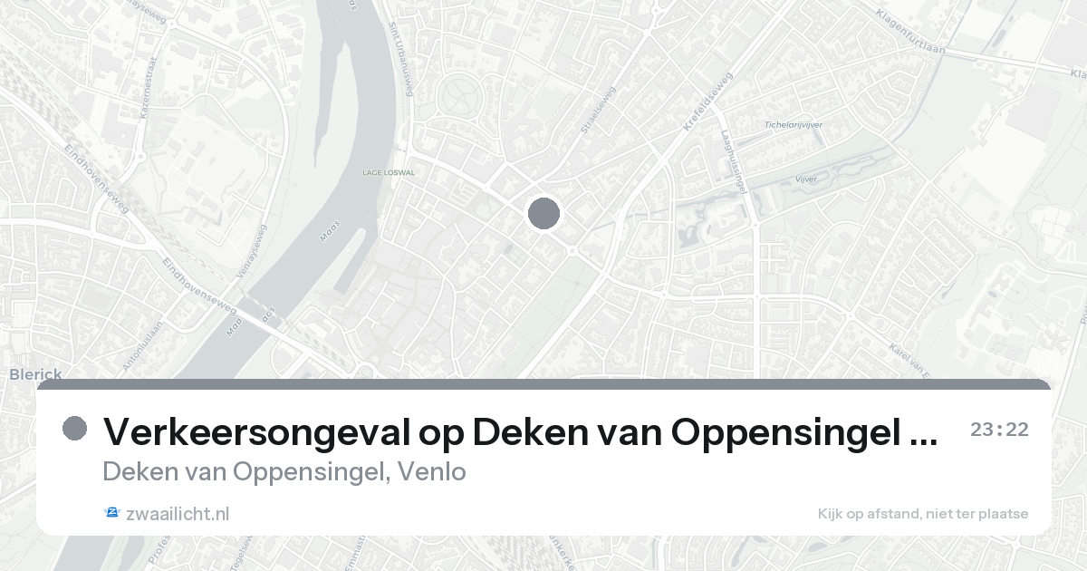 Verkeersongeval op Deken van Oppensingel in Venlo — 15 aug 2026
