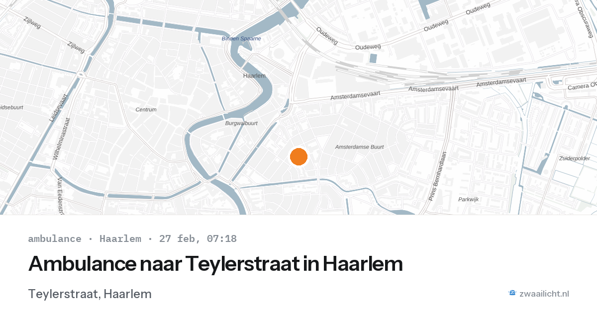 Ambulance naar Teylerstraat in Haarlem — 27 feb 2026