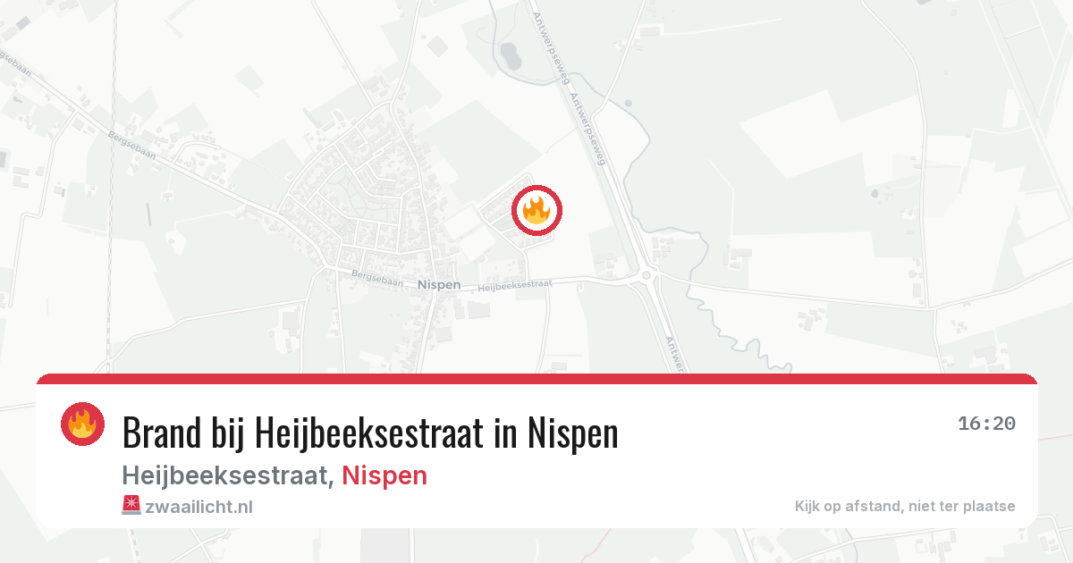Brand bij Heijbeeksestraat in Nispen — 18 jun 2026