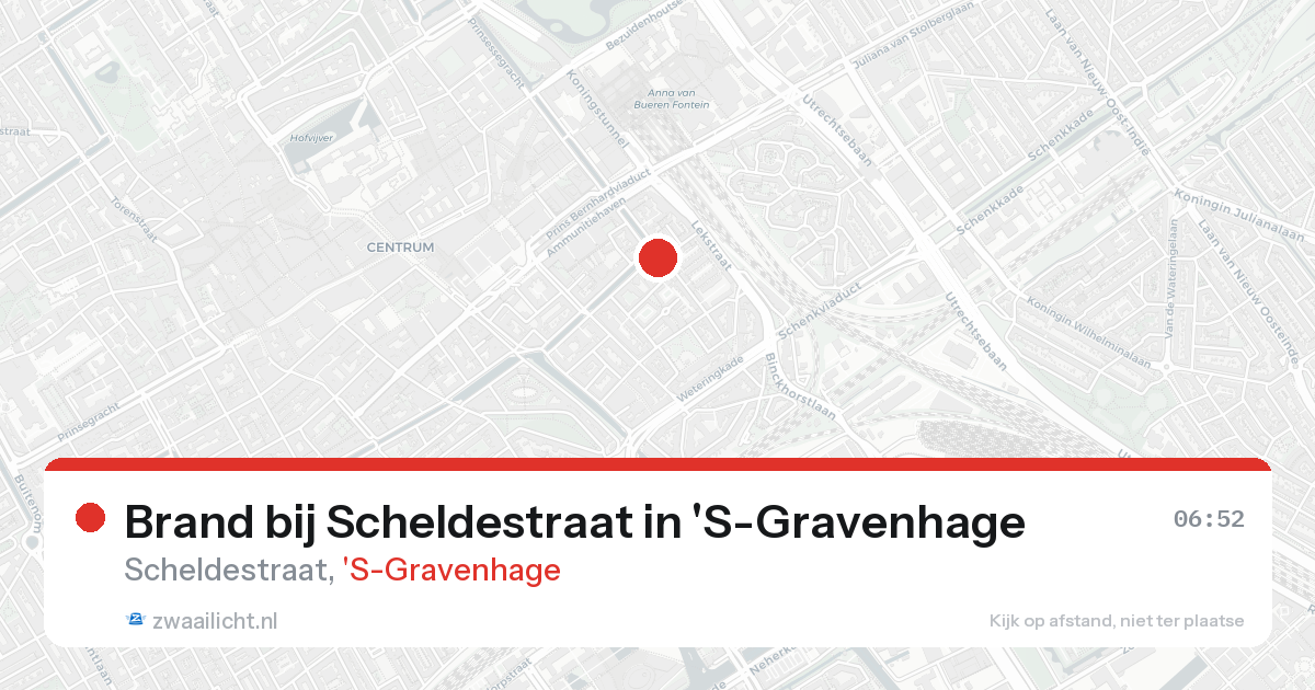 Brand bij Scheldestraat in 'S-Gravenhage — 22 aug 2026