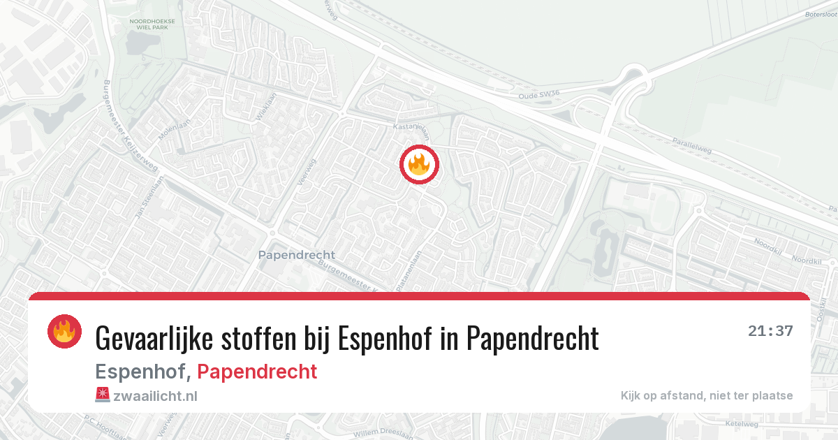 Gevaarlijke stoffen bij Espenhof in Papendrecht — 26 jun 2026