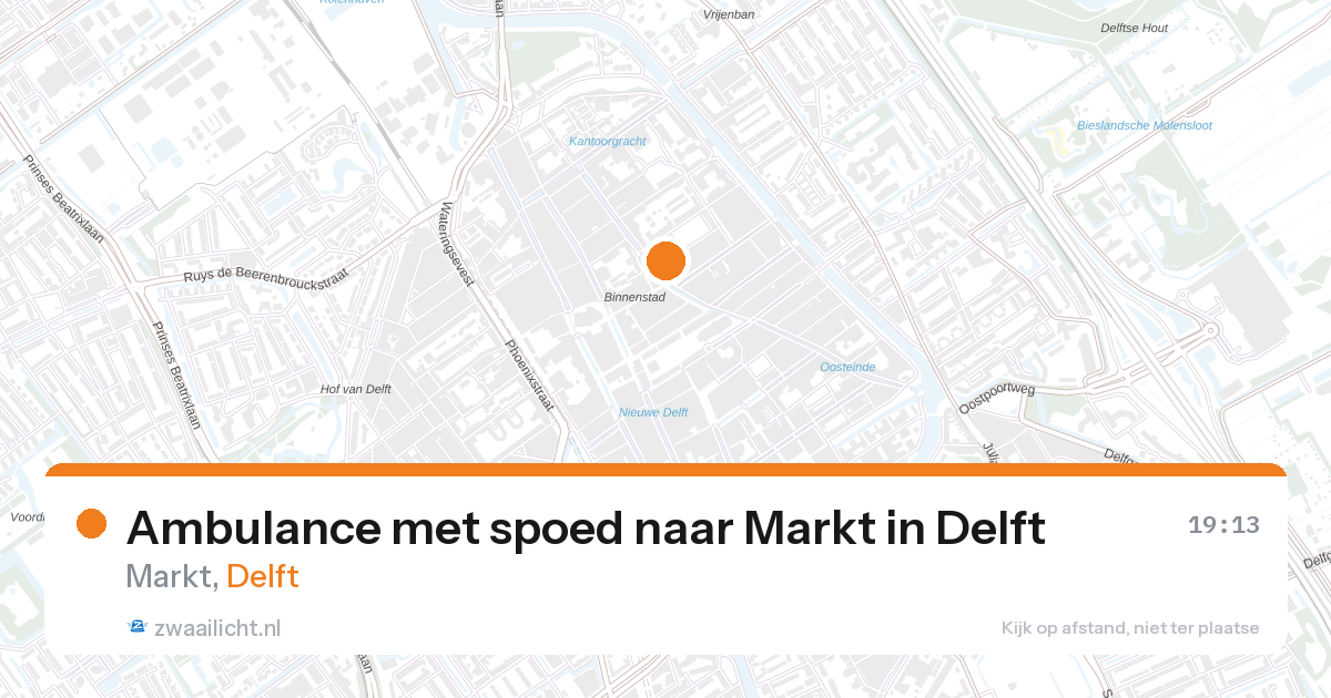 Ambulance met spoed naar Markt in Delft — 28 aug 2026