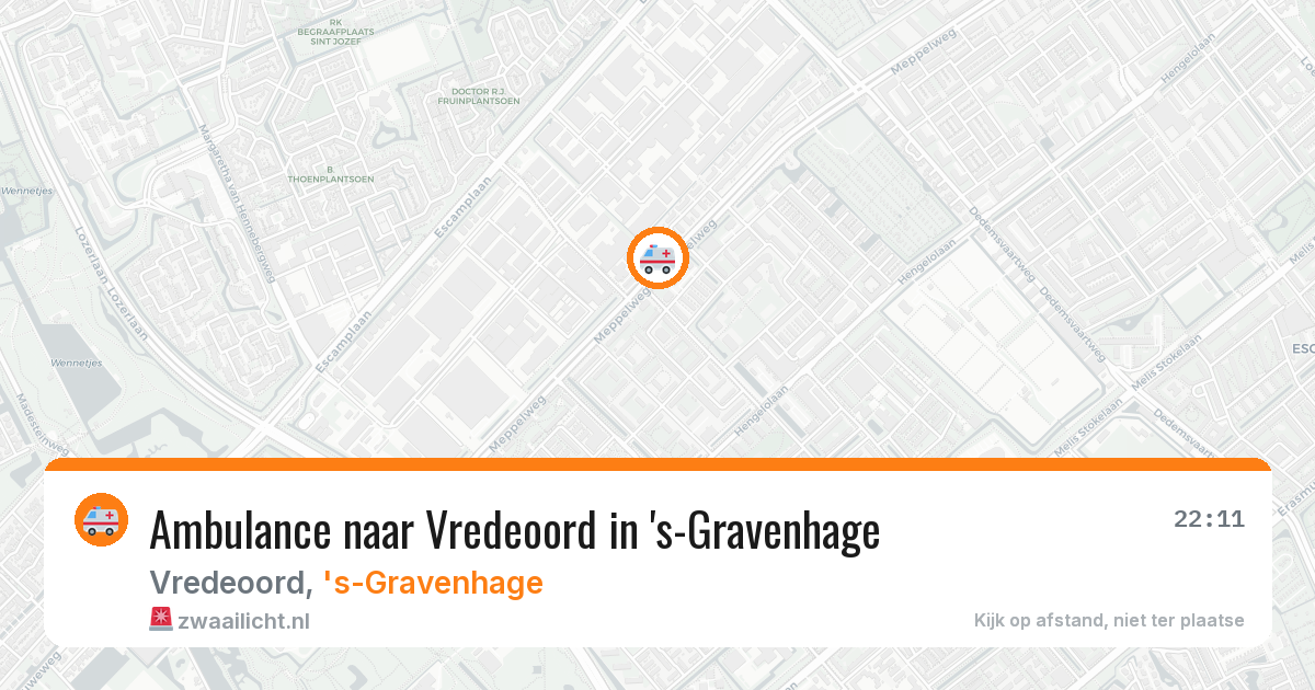 Ambulance naar Vredeoord in 's-Gravenhage — 16 mei 2026