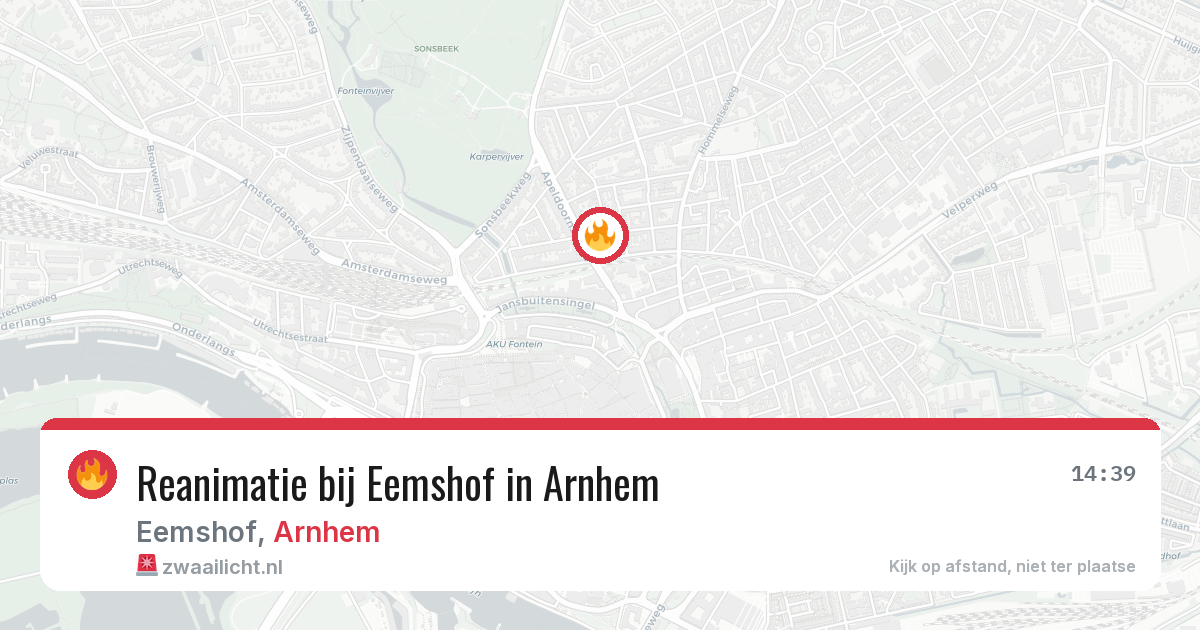 Reanimatie bij Eemshof in Arnhem — 21 jun 2026