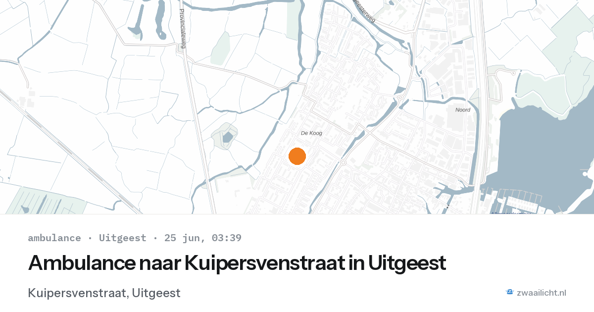 Ambulance naar Kuipersvenstraat in Uitgeest — 25 jun 2026