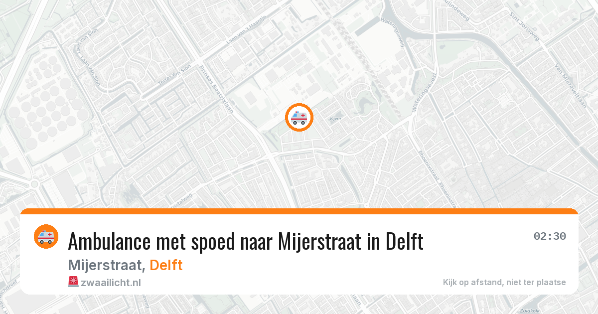 Ambulance met spoed naar Mijerstraat in Delft — 15 jul 2026