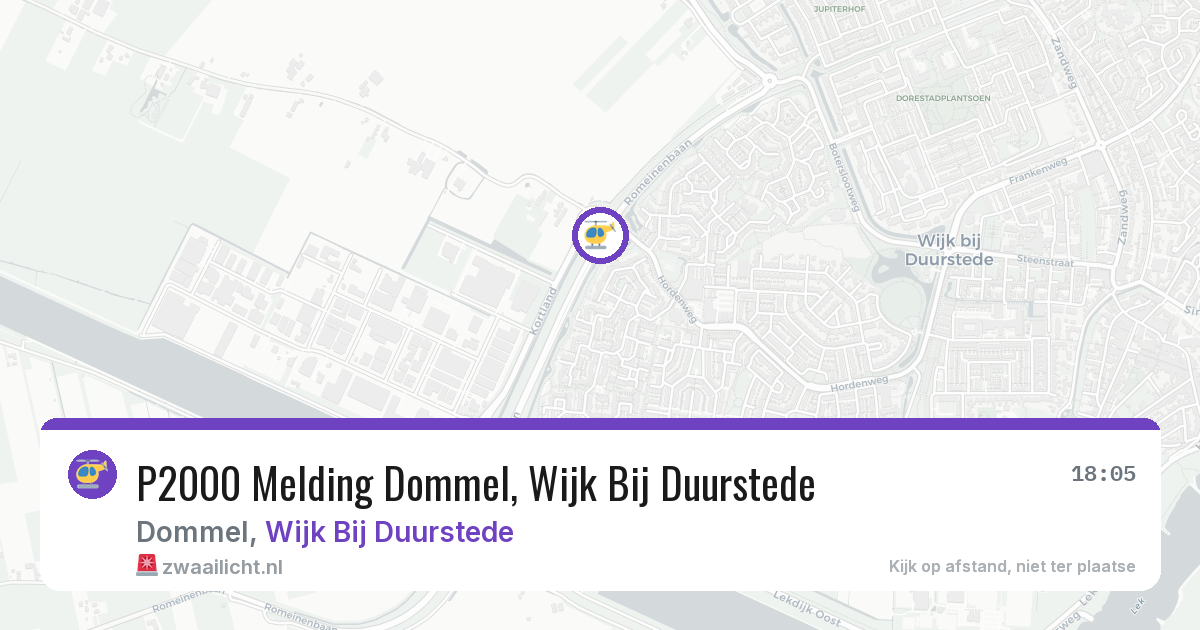 P2000 Melding Dommel, Wijk Bij Duurstede — 8 jun 2026