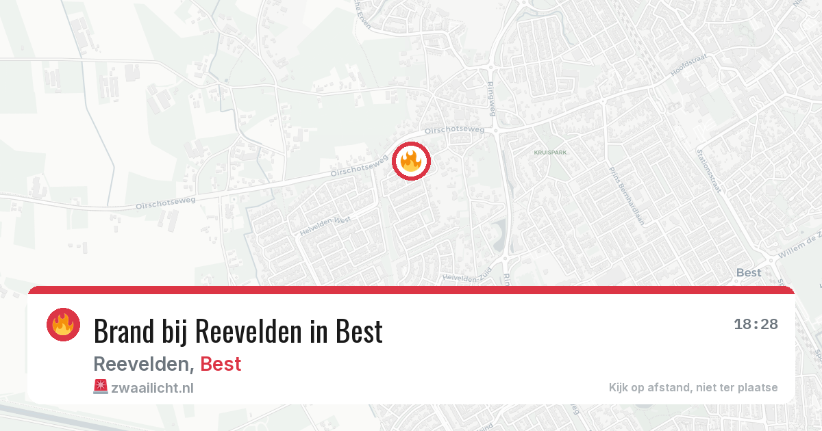 Brand bij Reevelden in Best — 13 jul 2026