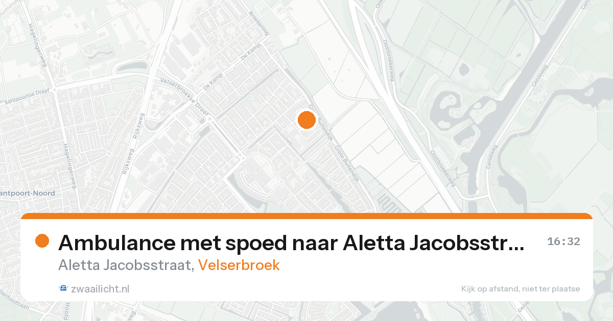 Ambulance met spoed naar Aletta Jacobsstraat in Velserbroek — 18 aug 2026