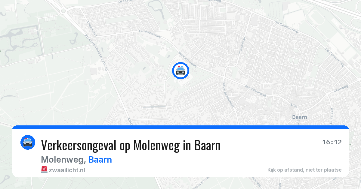 Verkeersongeval op Molenweg in Baarn — 21 jan 2026