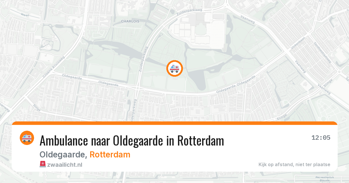 Ambulance naar Oldegaarde in Rotterdam — 14 aug 2026