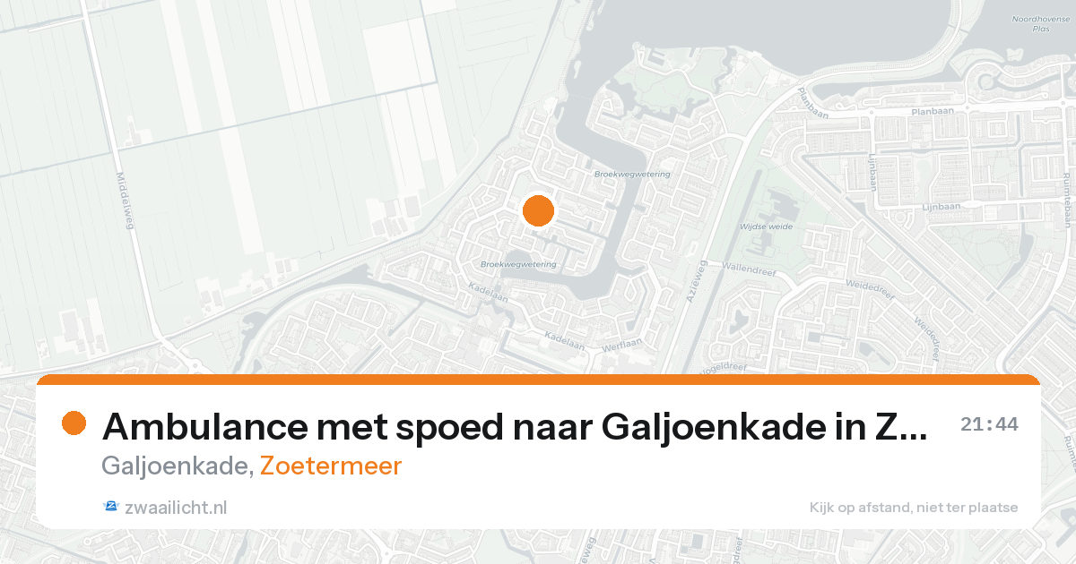Ambulance met spoed naar Galjoenkade in Zoetermeer — 16 aug 2026