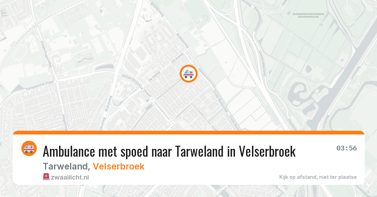 Ambulance met spoed naar Tarweland in Velserbroek — 5 aug 2026