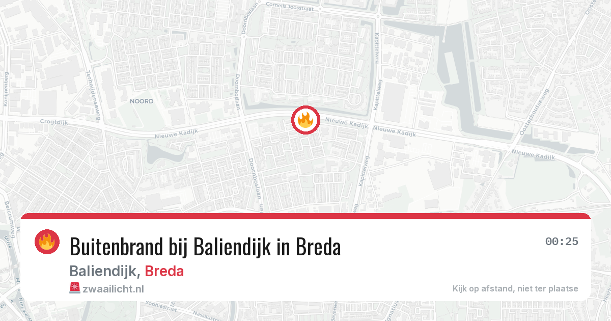 Buitenbrand bij Baliendijk in Breda — 13 aug 2026