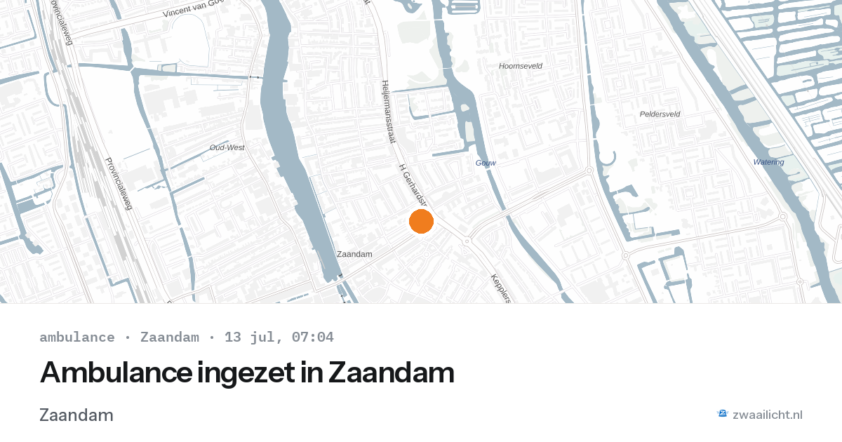 Ambulance ingezet in Zaandam — 13 jul 2026